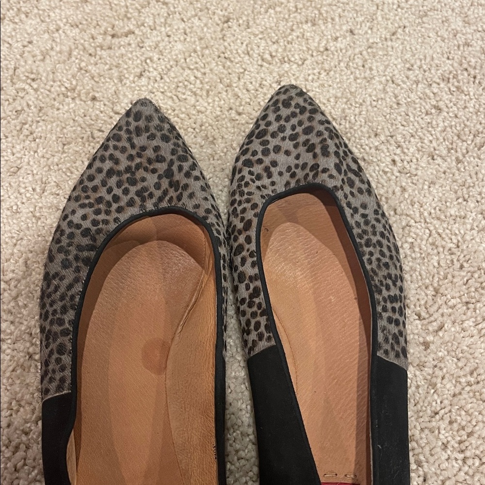 Halogen Leopard Print & Black Stud Pointed Toe Flats - Picture 5 of 5